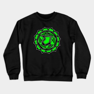 Heart Chakra Symbol - Sacred Green Lotus Flower - Anahata - Heart Chakra Crewneck Sweatshirt